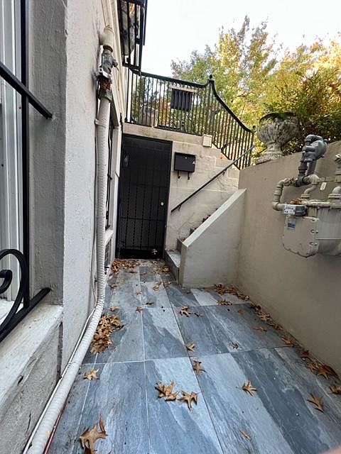 Private patio outside Apartment A entrance