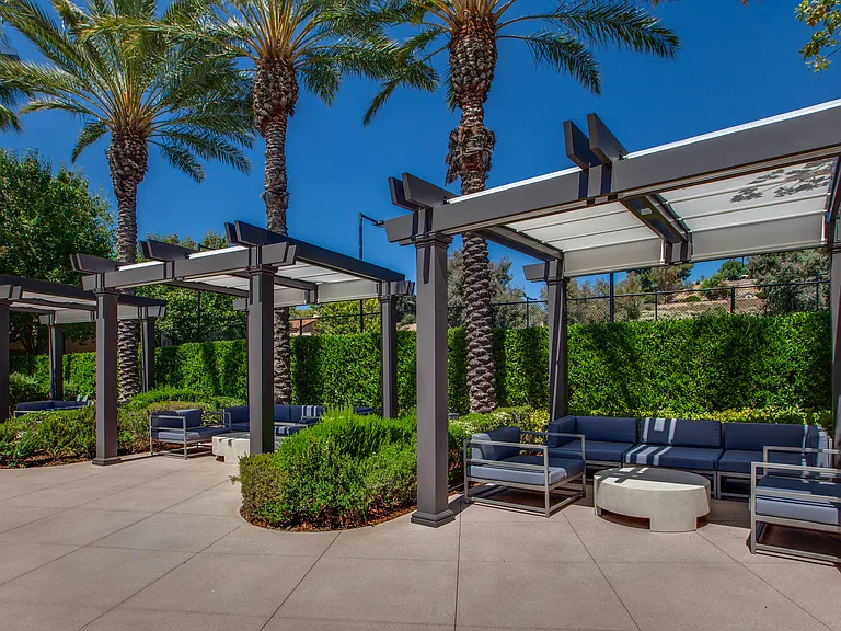 Our main pool area includes cabanas with ceiling fans
