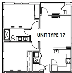 Floor plan 2 bed 1 bath