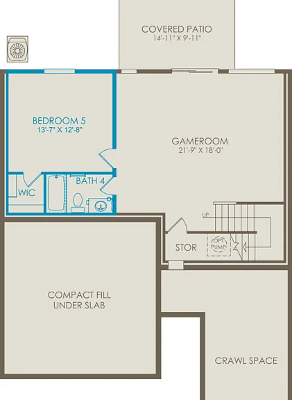 Basement - note actual floor plan is flipped.