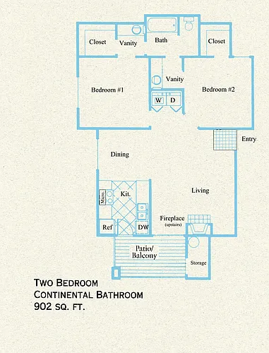Floor plan Two Bedroom One Bath