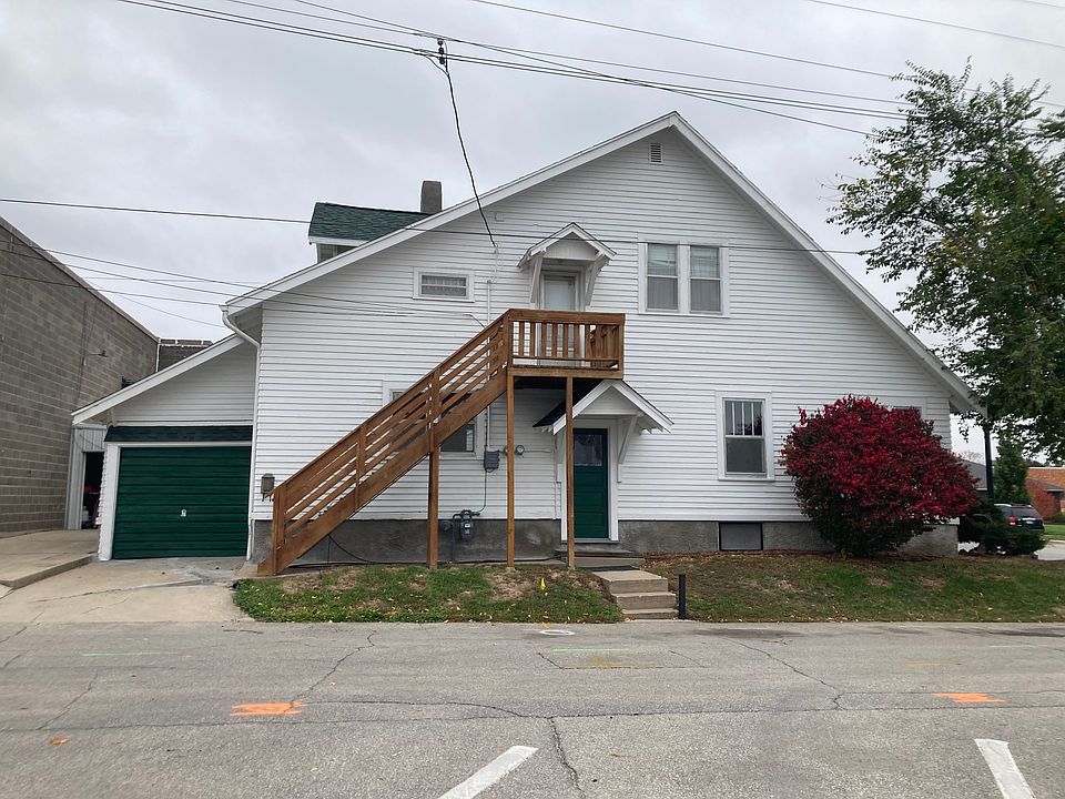 Entrances and garage