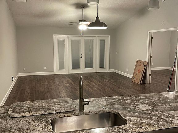 View from kitchen to living area