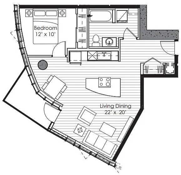 Floor plan 1X1 M