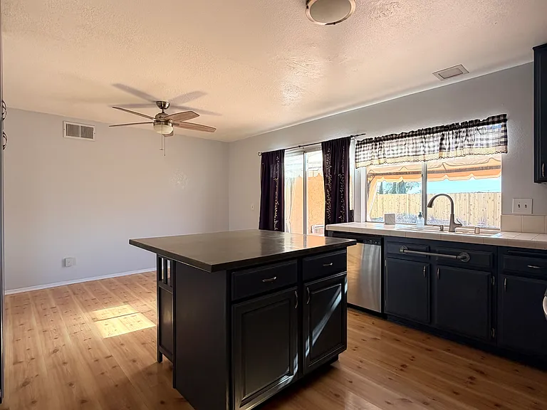 kitchen and dining room area