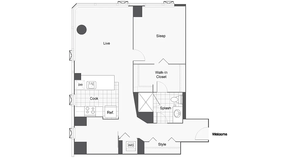 Floor plan 1B-10