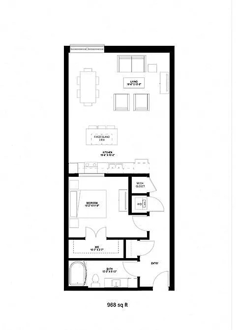 Floor plan One Bedroom - H
