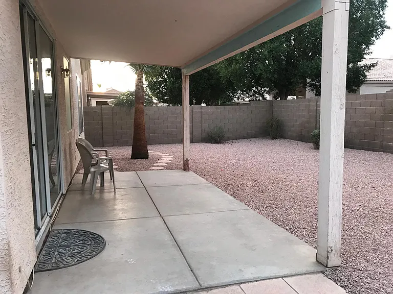 Xeriscaped backyard.