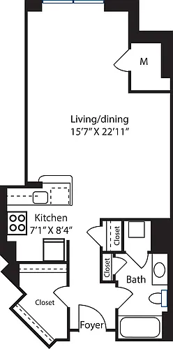 Floor plan Taft Studio