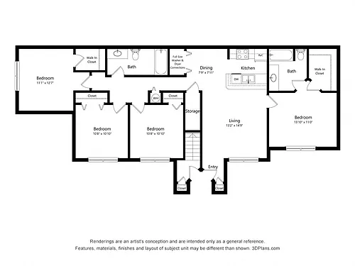 Floor plan Four Bedroom