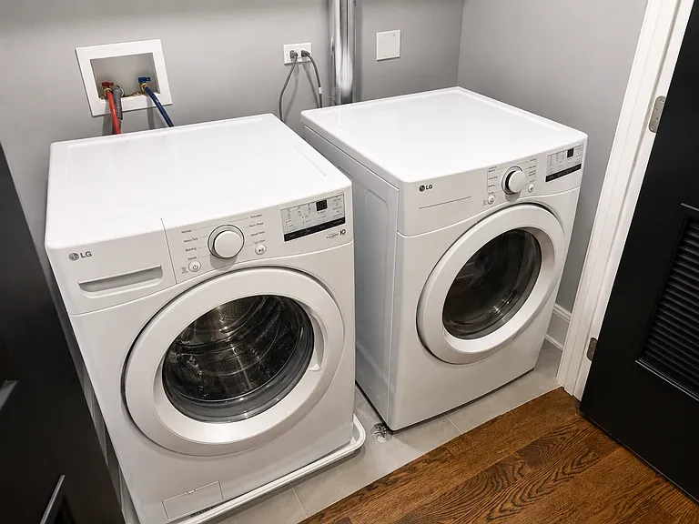 Full size premium laundry in full closet.