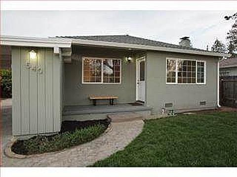 Front of house, small porch