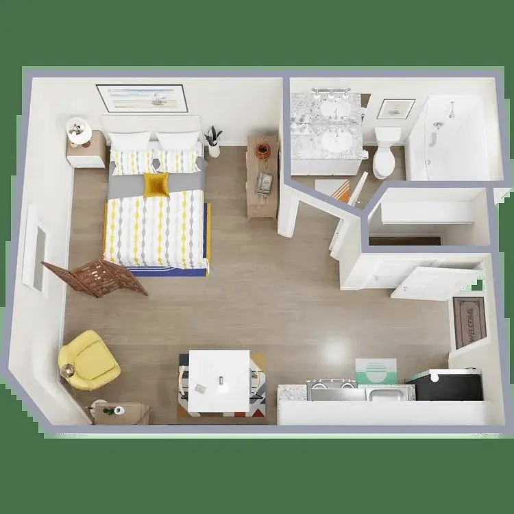Studio, 1.0 bath, 350 sqft, $829 — Photo 3