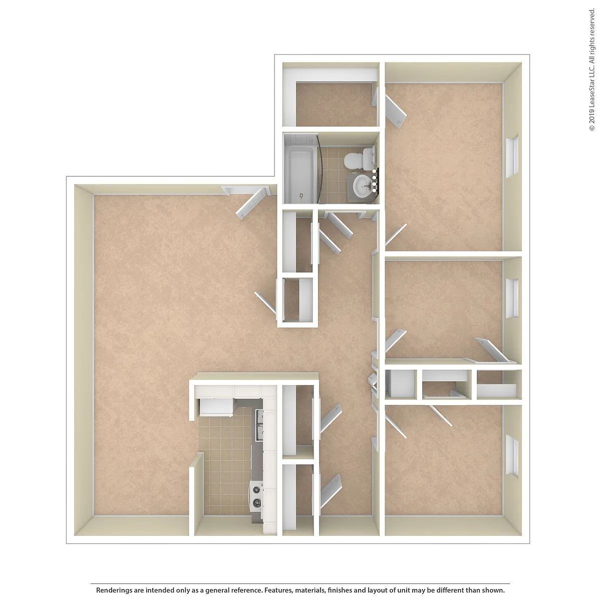 Floor plan 3 Bedroom, 1.5 Bath