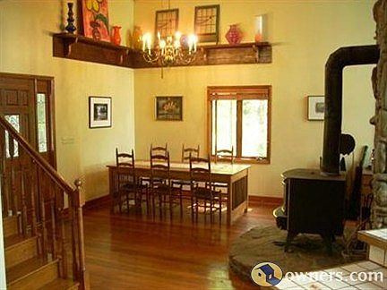 View of dining area from kitchen.