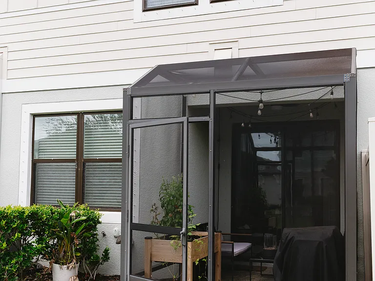 Enclosed patio from lawn