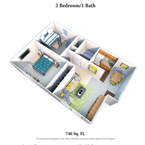 Floor plan 2 Bedrooms 1 Bath