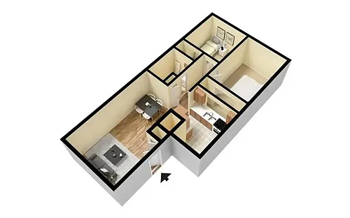 Floor plan 2 Bedroom 1 Bath
