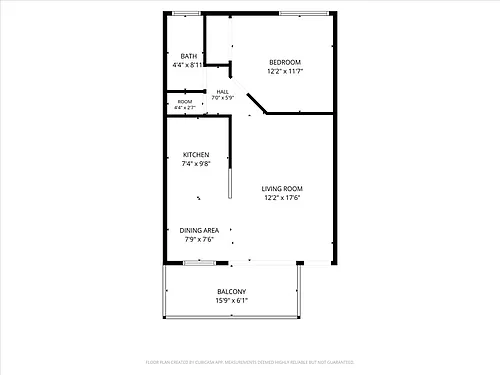 Floor plan 1 Bed 1 Bath Unit