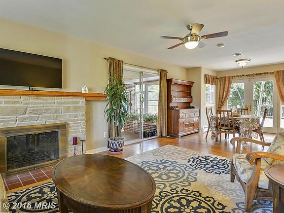 Living Room with wood burning fireplace