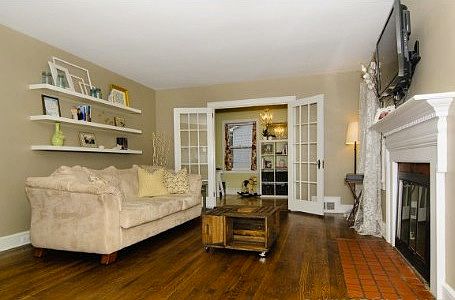 Family Room w Wood Burning Fireplace