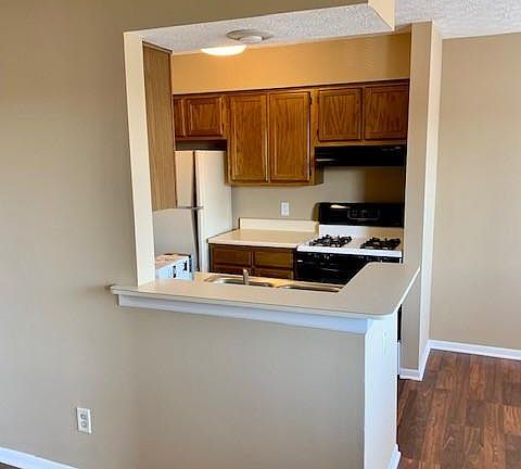 View of kitchen from living room