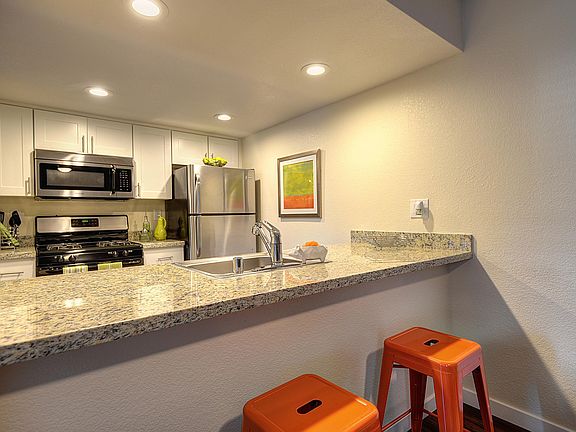 Kitchen bar area with stools