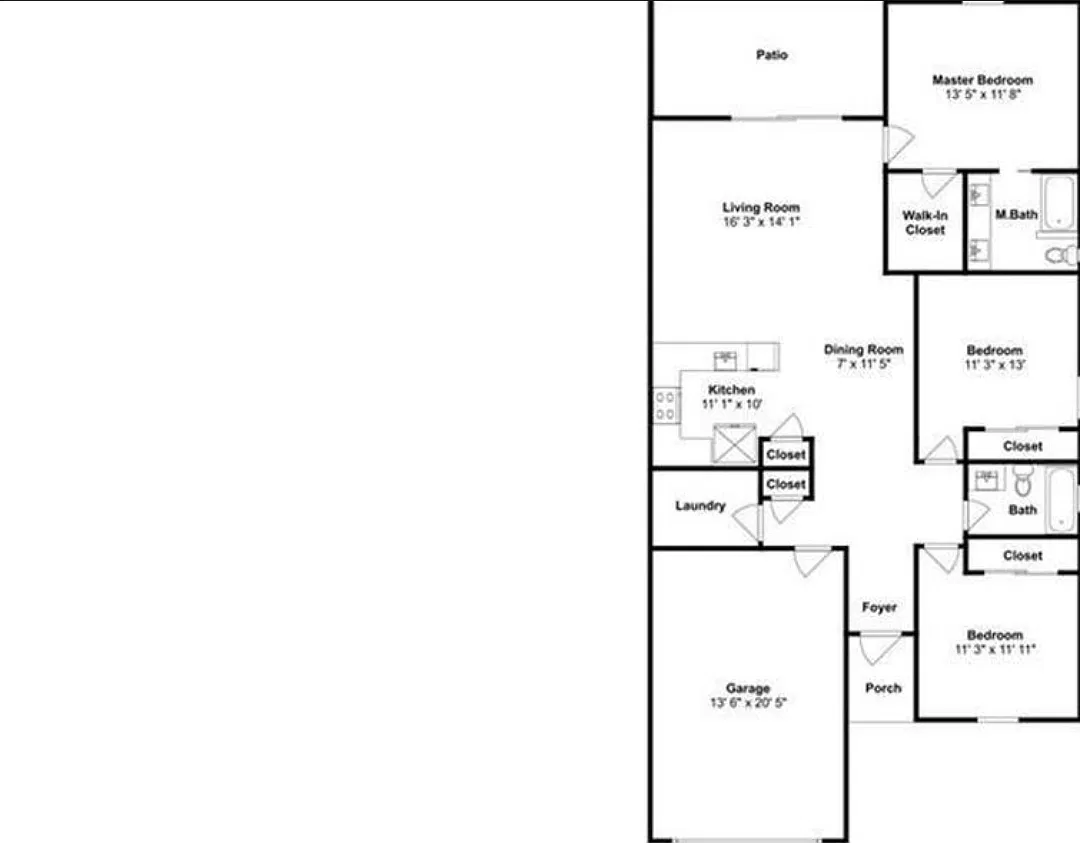 3 bed, 1345 sqft, $1,550 — Photo 2