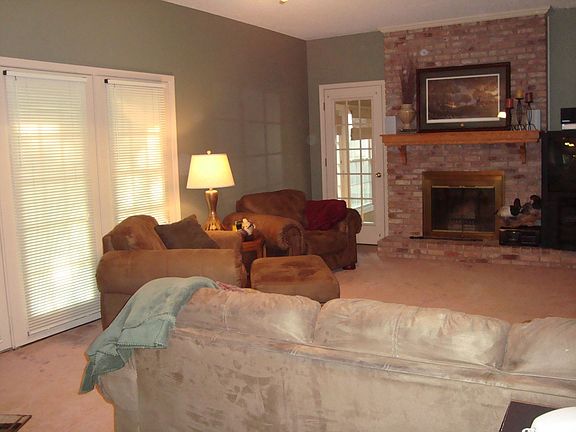 Den / woodburning fireplace
