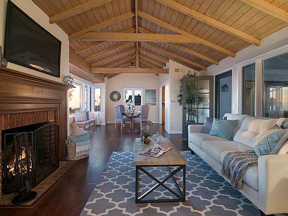 Open dining and living area