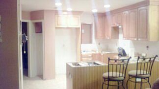 Panoramic of Kitchen w Bar