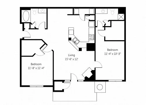 Floor plan Lincoln B2 2bed 2bath
