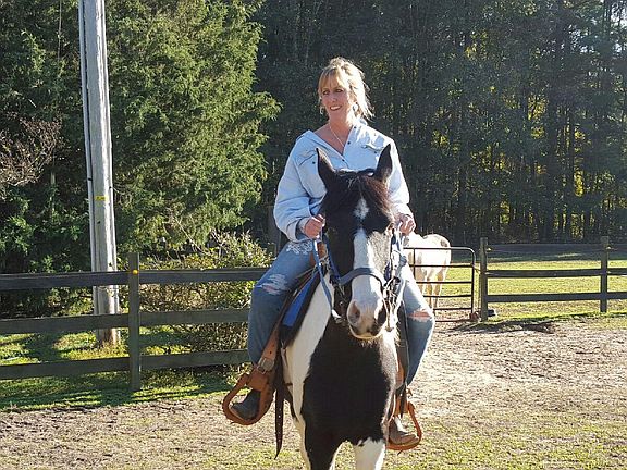 riding in the front pasture 