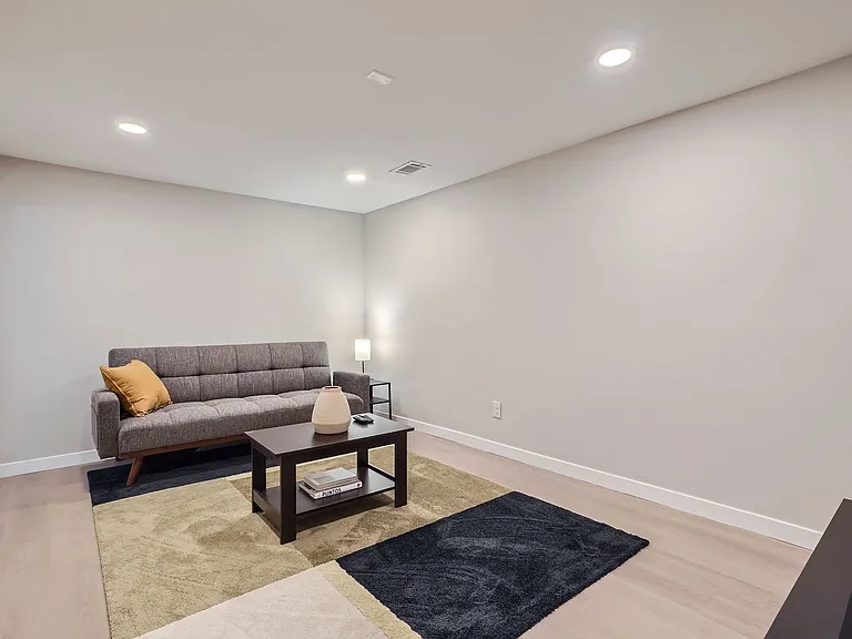 Finished basement living area