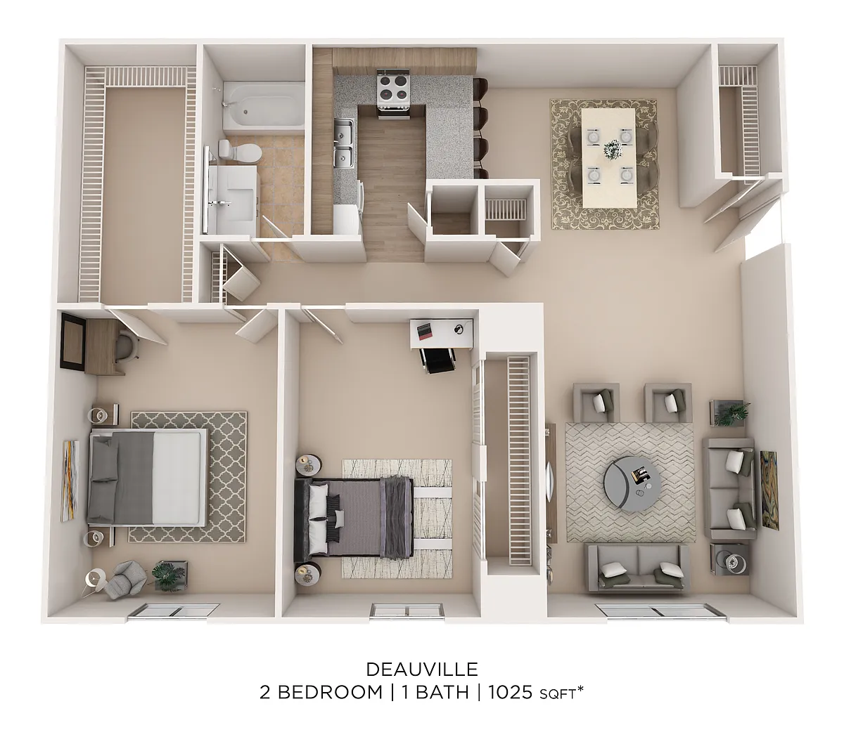Floor plan Deauville Two Bed A 1025