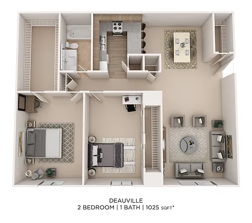 Floor plan Deauville Two Bed A 1025