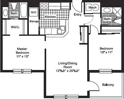 Floor plan 2 Bedroom