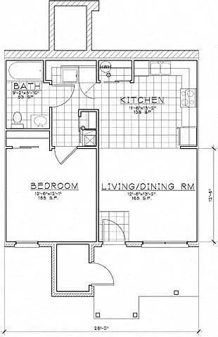 Floor plan 1 Bedroom Unit
