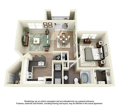 Floor plan 1 Bed 1 Bath Large