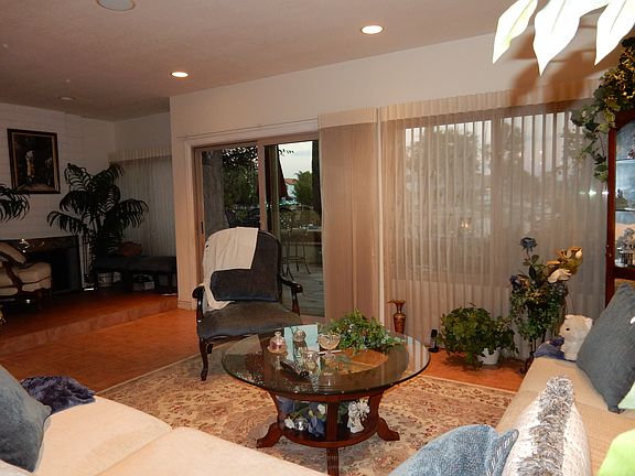 Living room nook with sitting area and fireplace