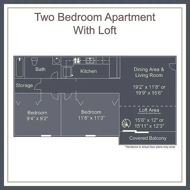 Floor plan 2 Bedroom Classic Loft