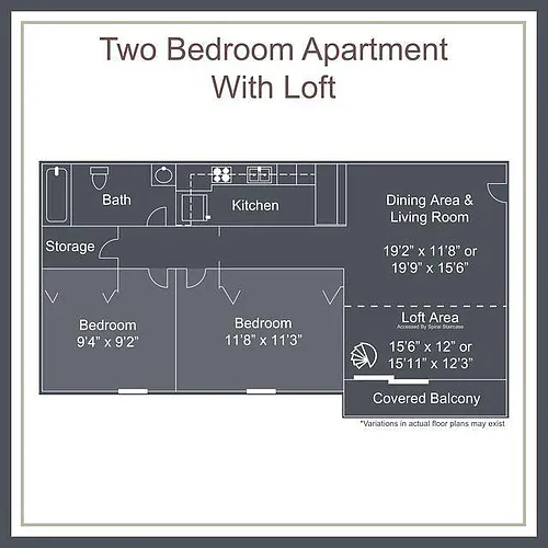 Floor plan 2 Bedroom Classic Loft
