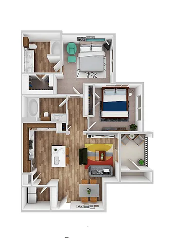 Floor plan Two-Bedroom (B1)