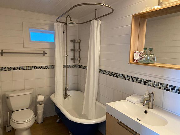 Bathroom with clawfoot bathtub