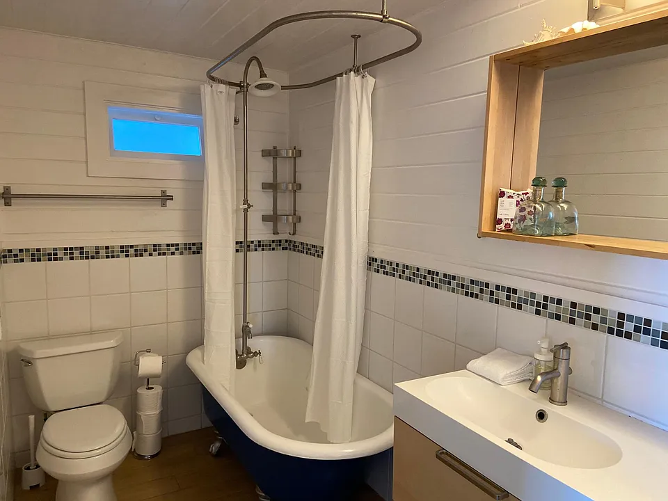 Bathroom with clawfoot bathtub