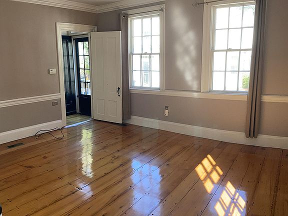 Front door and living room