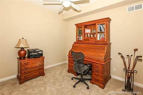 Lower level bedroom #5 is currently set up as an office.