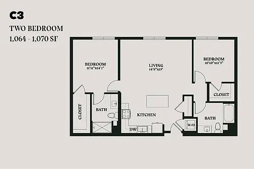 Floor plan Alba Two Bedroom C3