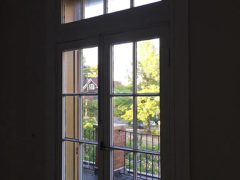 French doors to balcony