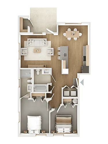 Floor plan Two Bed Two Bath 80